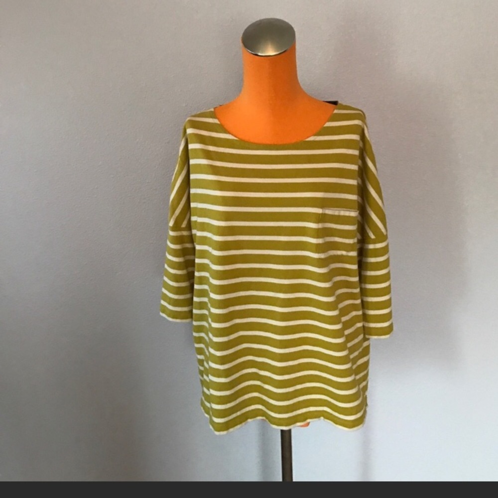 Boden green and white long sleeve T